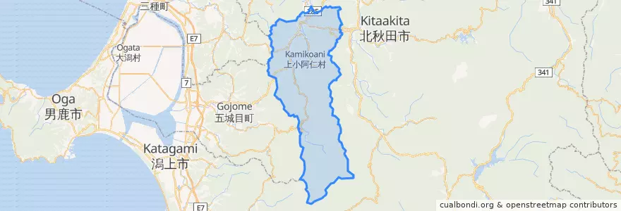 Mapa de ubicacion de 北秋田郡.