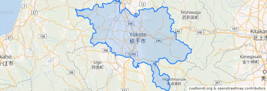 Mapa de ubicacion de Yokote.
