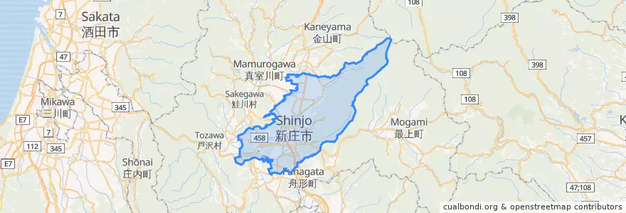 Mapa de ubicacion de Shinjo.