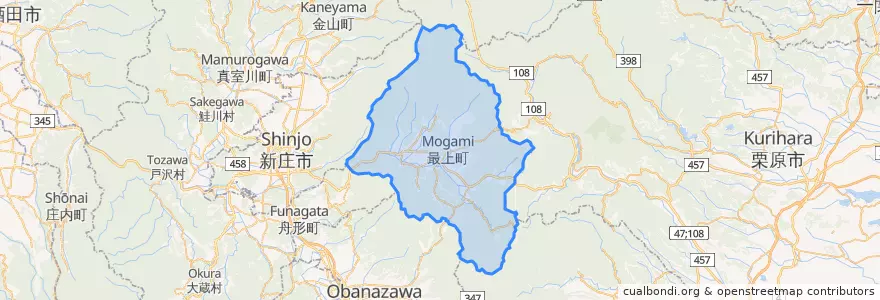 Mapa de ubicacion de 最上町.