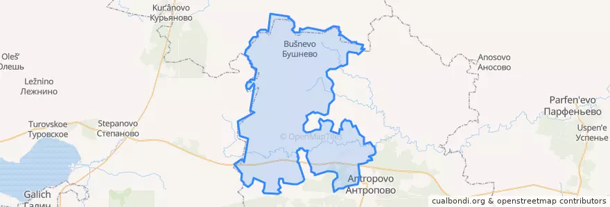 Mapa de ubicacion de Просекское сельское поселение.