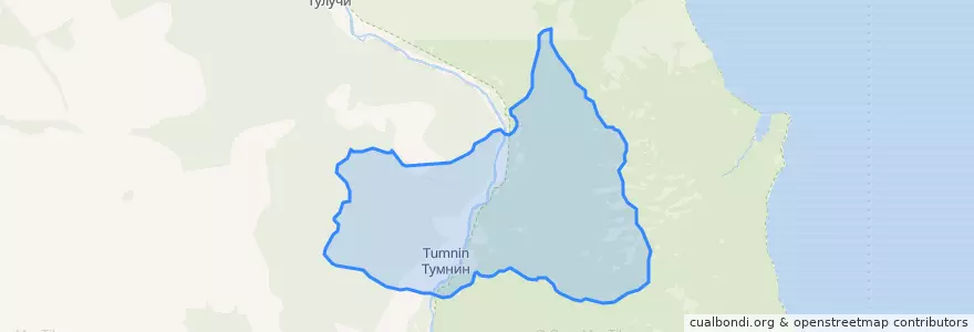 Mapa de ubicacion de сельское поселение Тумнин.