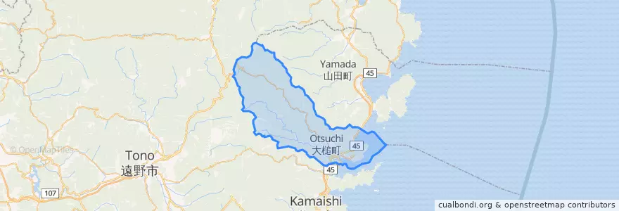 Mapa de ubicacion de 上閉伊郡.