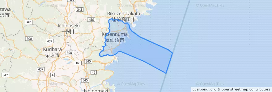 Mapa de ubicacion de 気仙沼市.