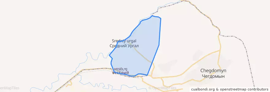 Mapa de ubicacion de Среднеургальское сельское поселение.