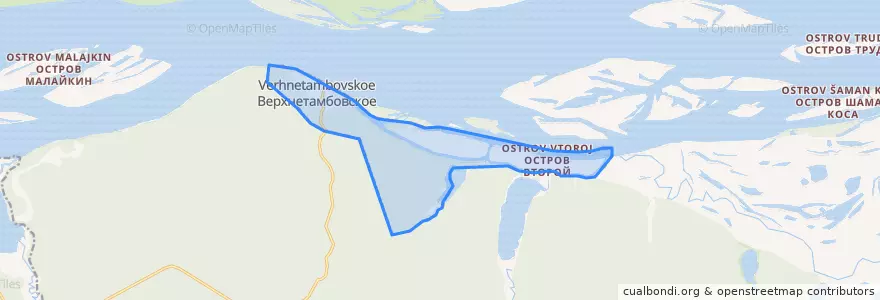 Mapa de ubicacion de Верхнетамбовское сельское поселение.