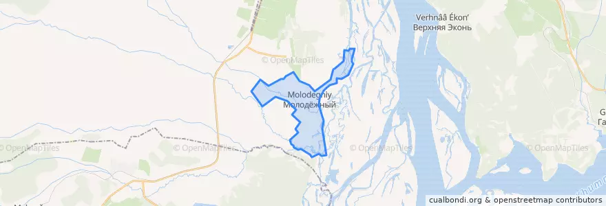 Mapa de ubicacion de сельское поселение Молодёжный.