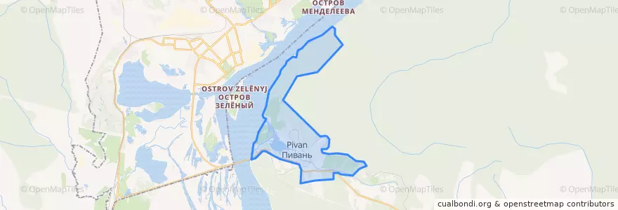 Mapa de ubicacion de сельское поселение Село Пивань.