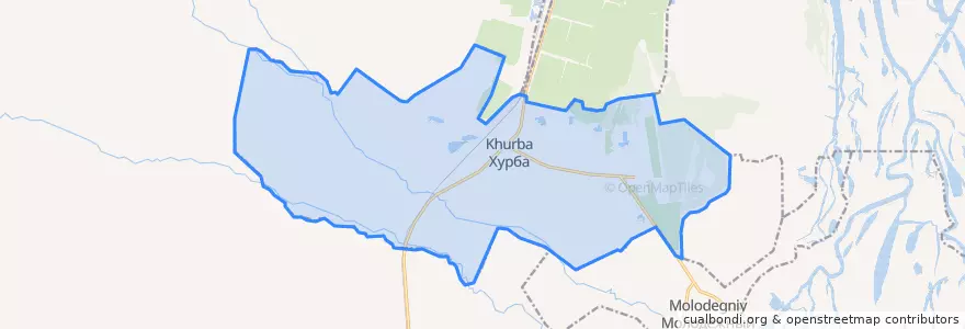 Mapa de ubicacion de сельское поселение Село Хурба.
