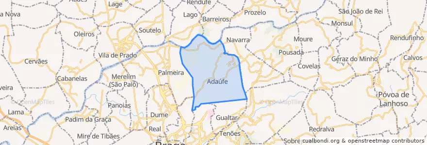 Mapa de ubicacion de Adaúfe.