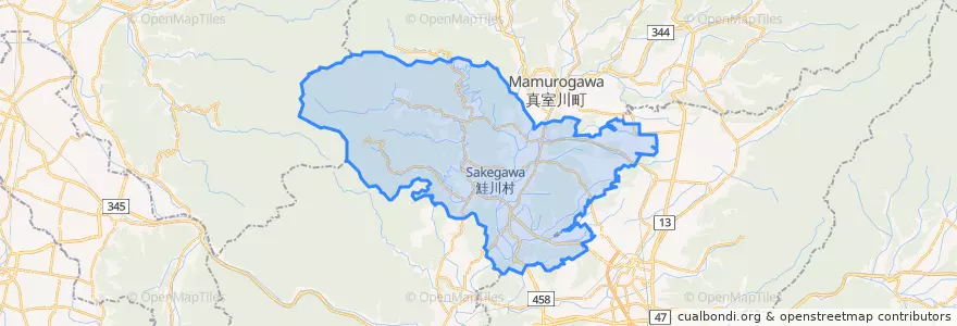 Mapa de ubicacion de 鮭川村.