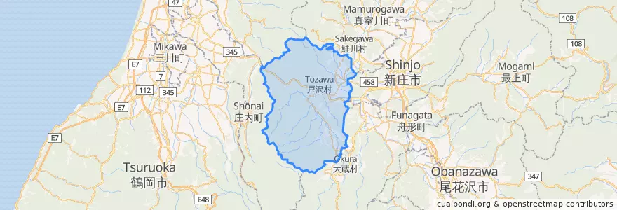 Mapa de ubicacion de 戸沢村.