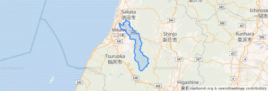 Mapa de ubicacion de 庄内町.