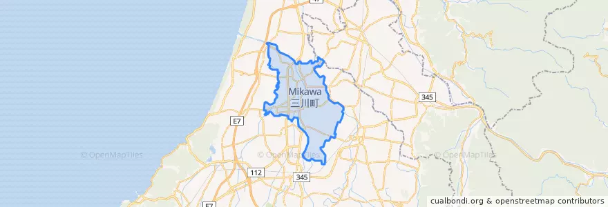 Mapa de ubicacion de 三川町.