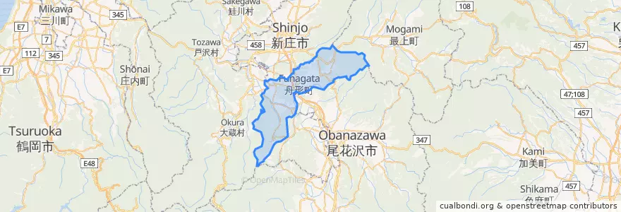 Mapa de ubicacion de 舟形町.