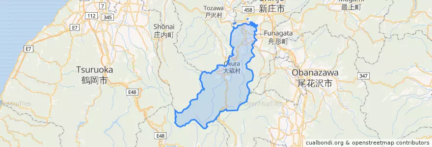 Mapa de ubicacion de 大蔵村.