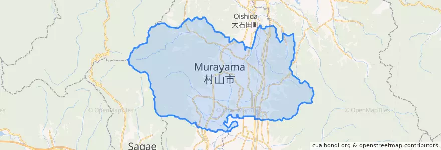Mapa de ubicacion de 村山市.