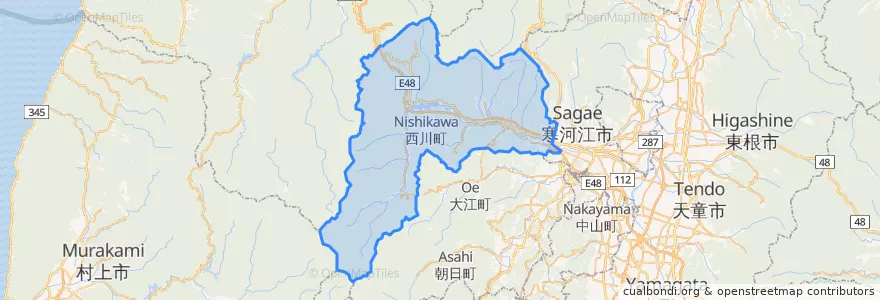Mapa de ubicacion de 西川町.