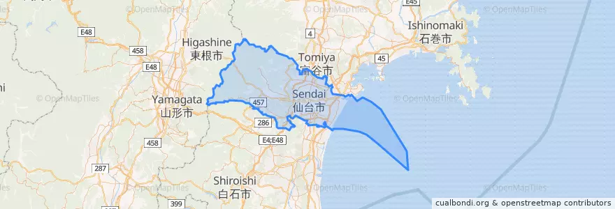 Mapa de ubicacion de 仙台市.