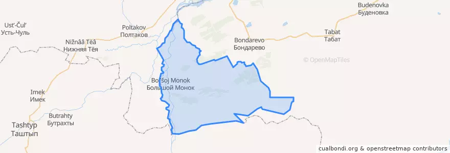 Mapa de ubicacion de Большемонокский сельсовет.