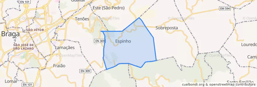 Mapa de ubicacion de Espinho.