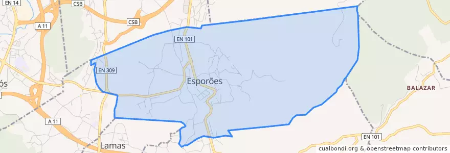 Mapa de ubicacion de Esporões.