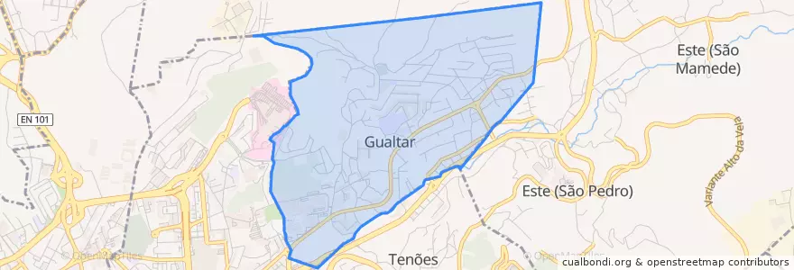 Mapa de ubicacion de Gualtar.