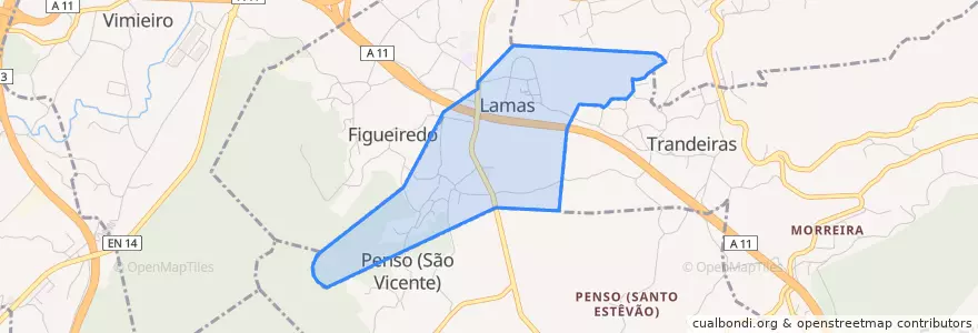 Mapa de ubicacion de Lamas.