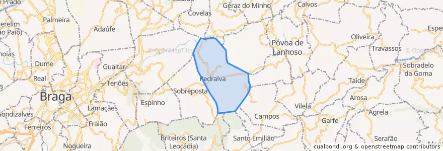 Mapa de ubicacion de Pedralva.