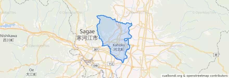 Mapa de ubicacion de 河北町.