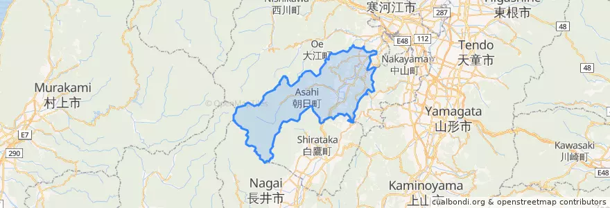 Mapa de ubicacion de 朝日町.