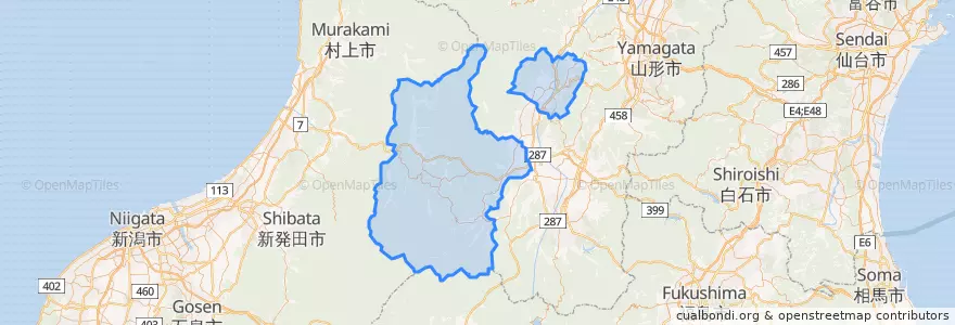 Mapa de ubicacion de Nishiokitama County.