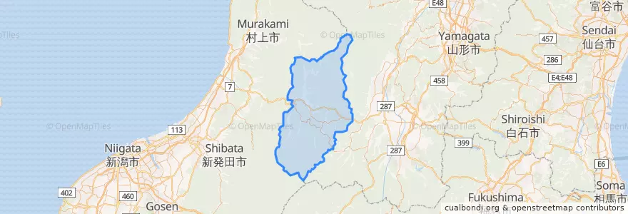 Mapa de ubicacion de 小国町.