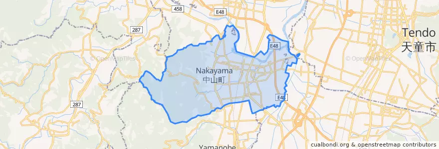 Mapa de ubicacion de 中山町.