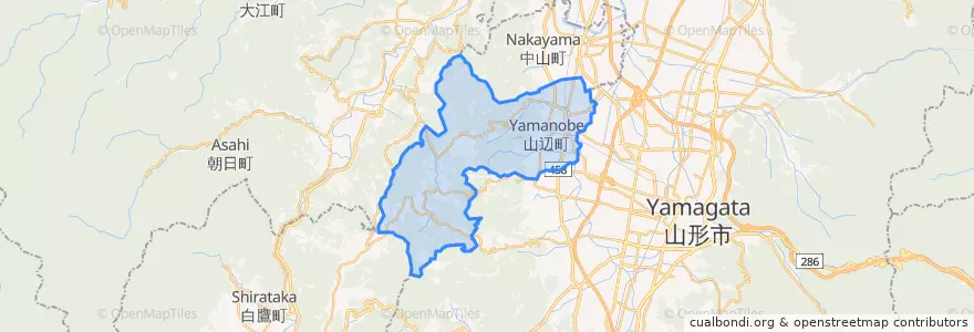 Mapa de ubicacion de 山辺町.