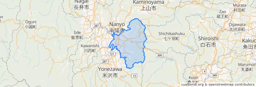 Mapa de ubicacion de 高畠町.