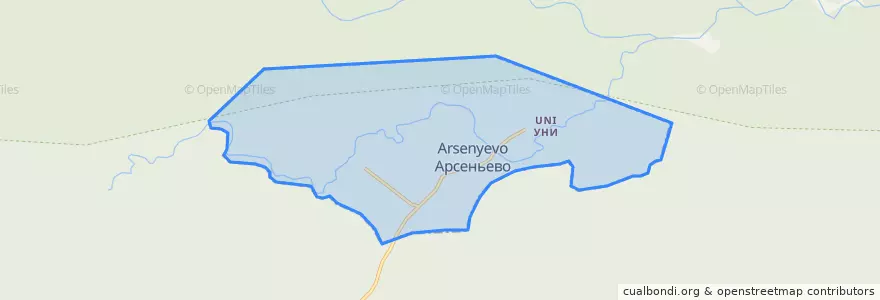 Mapa de ubicacion de Арсеньевское сельское поселение.