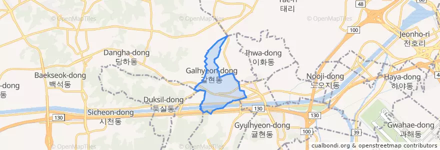 Mapa de ubicacion de 갈현동.