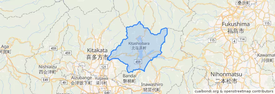 Mapa de ubicacion de Китасиобара.