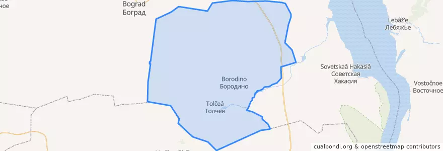 Mapa de ubicacion de Бородинский сельсовет.