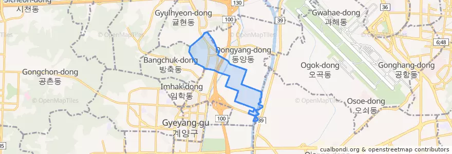 Mapa de ubicacion de 박촌동.