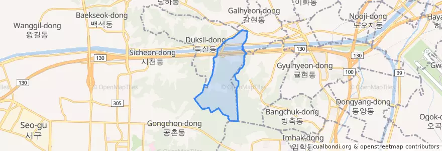Mapa de ubicacion de 목상동.