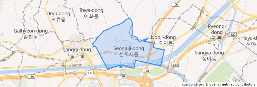 Mapa de ubicacion de 선주지동.