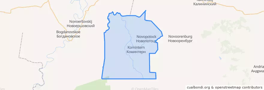 Mapa de ubicacion de Коминтерновский сельсовет.
