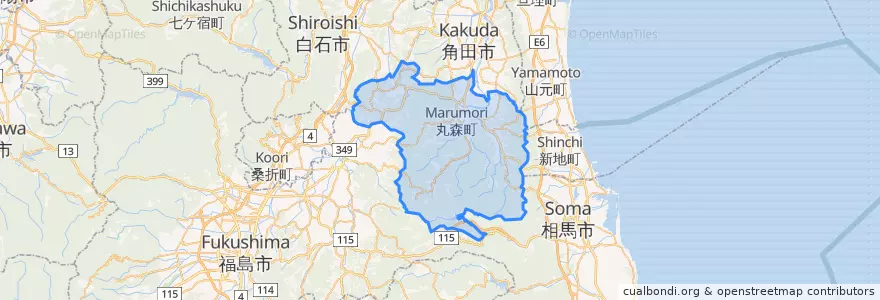 Mapa de ubicacion de 丸森町.