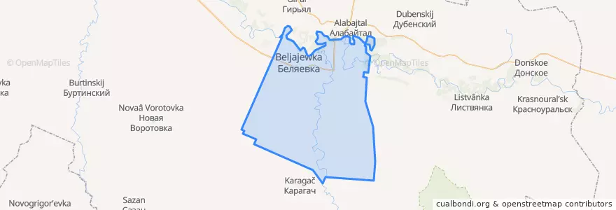 Mapa de ubicacion de Беляевский сельсовет.
