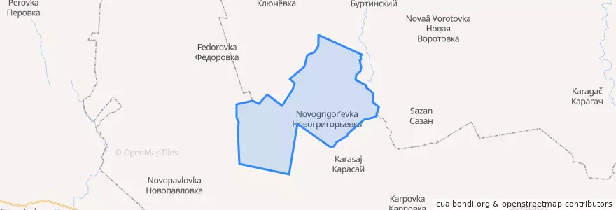 Mapa de ubicacion de Новогригорьевский сельсовет.