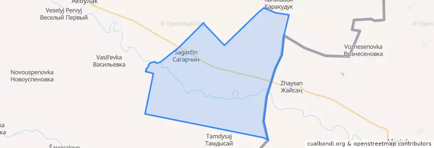 Mapa de ubicacion de Сагарчинский сельсовет.
