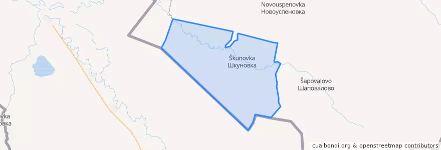 Mapa de ubicacion de Шкуновский сельсовет.