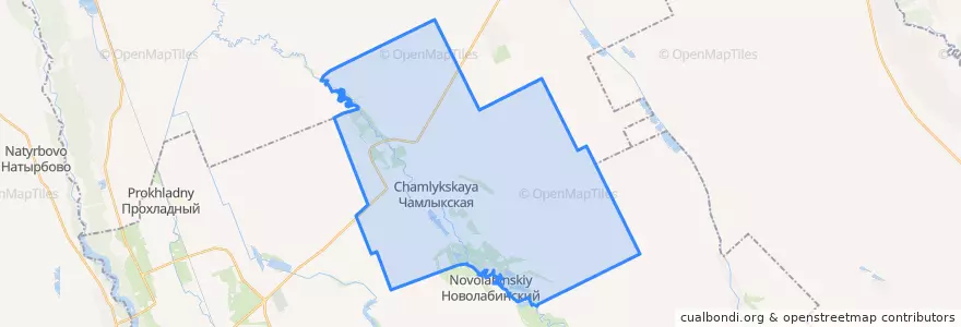 Mapa de ubicacion de Чамлыкское сельское поселение.